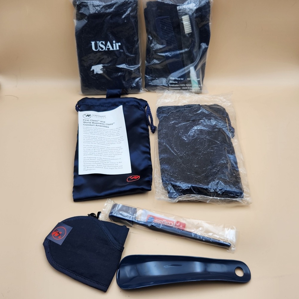 Northwest Airlines US Air First Class Business Travel Comfort Amenities Lot 4